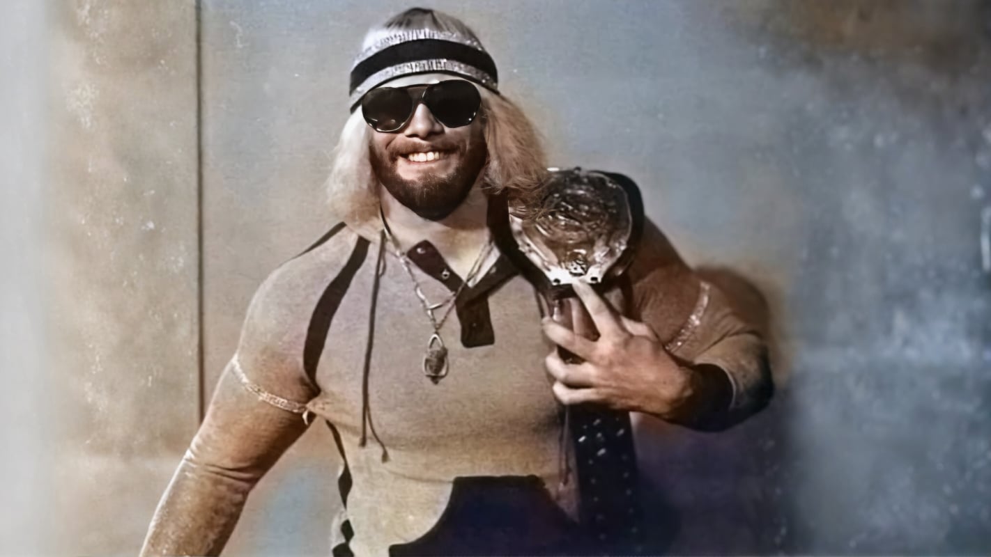 Randy Savage during his NWA Mid-America Title run in 1978, the same period in which he and Dutch Mantell were locked in a heated program on the Nashville circuit and the Waffle House incident took place. 