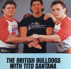 A look at some of the funny and unfortunate stories of wrestling animals that graced our television screens over the years. The British Bulldogs and Tito Santana with their hands stacked