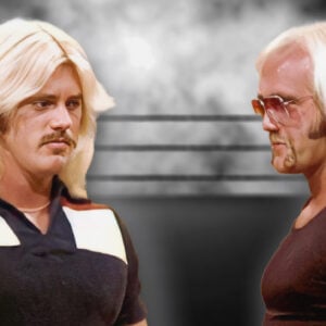 Hulk Hogan and Brutus Beefcake go back to the 1970s. This image comes from a Classic Memphis Wrestling TV appearance on July 21st, 1979.