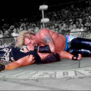 DDP gets the 1-2-3 victory over “Macho Man” Randy Savage at WCW’s Spring Stampede pay-per-view, April 6th, 1997.