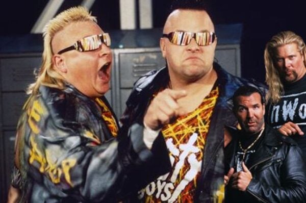 Scott Hall, Kevin Nash, and Nasty Boys Fight in Front of Fans