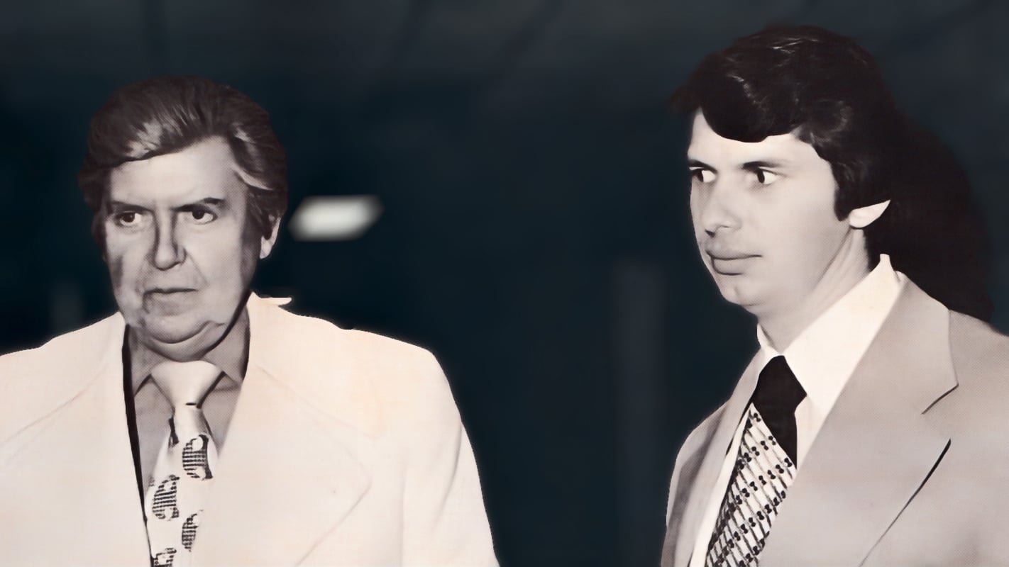 Vincent James McMahon (Vince Sr.) and his son Vincent Kennedy McMahon (Vince Jr.) pictured together. Vince McMahon Sr. died of pancreatic cancer on May 24, 1984, at age 69.