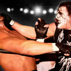 Sting attacks nWo's Hollywood Hulk Hogan at WCW Starrcade, December 28, 1997.