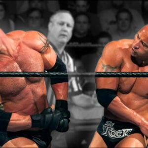 The Rock lays the smackdown on Goldberg at WWE Backlash 2003.