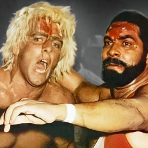 Ric Flair and Jack Veneno during their controversial match in 1982.