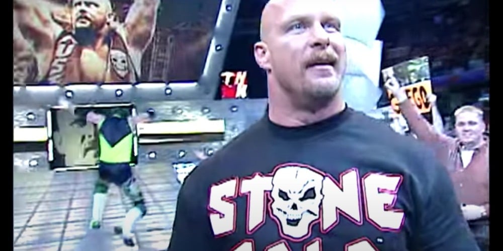 The Rock and The Hurricane | The Night a Storm Came Through The Hurricane makes a victory sprint to the back after defeating The Rock while Steve Austin smirks at what he had just done on March 10, 2003's episode of Monday Night Raw.