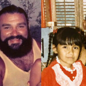 Wrestling heels Pampero Firpo and The Great Goliath with their daughters.