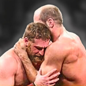 Sami Zayn and Cesaro/Claudio Castagnoli embrace after their match at NXT Arrival, February 27, 2014.