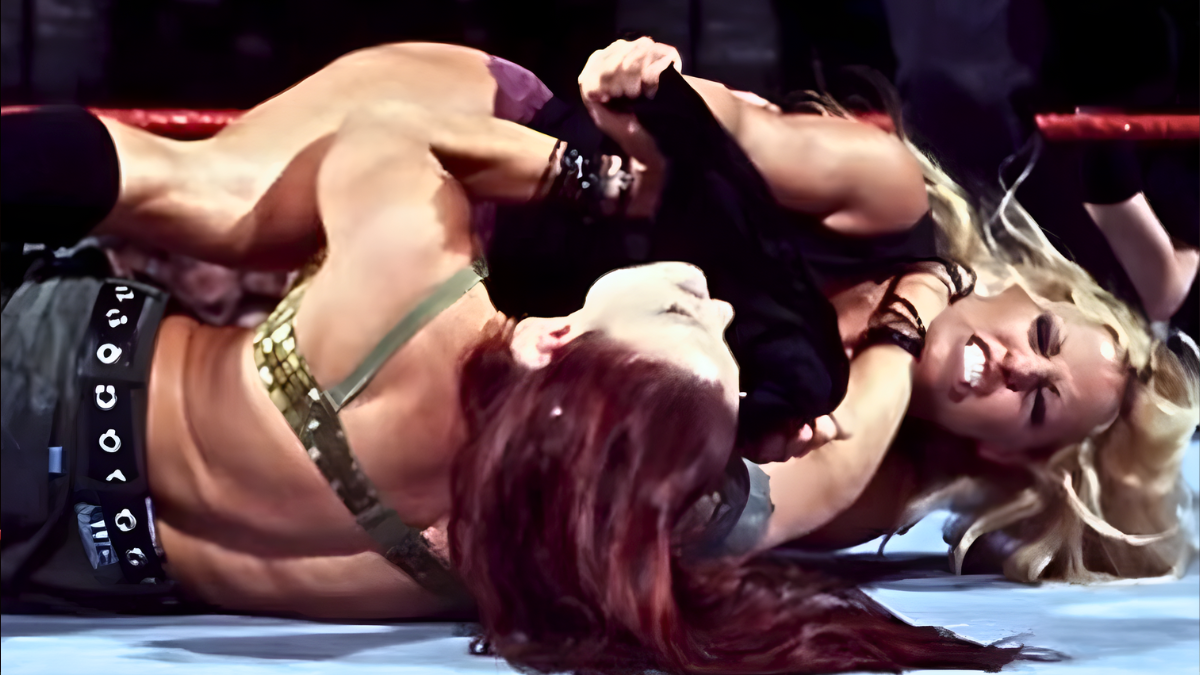 Lita and Trish Stratus compete in WWE's first televised version of this match type on Monday Night Raw, October 23, 2000. This match type became emblematic of the Attitude Era's boundary-pushing content before WWE transitioned to PG programming.