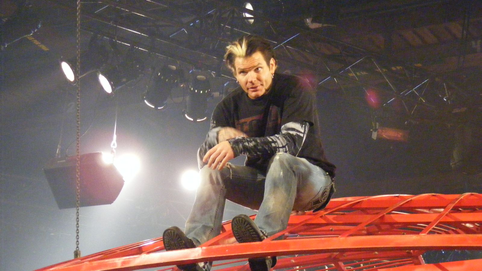 Jeff Hardy makes his surprise return to TNA Impact! at the Tennessee State Fairground Arena in Nashville, Tennessee on January 4, 2010.