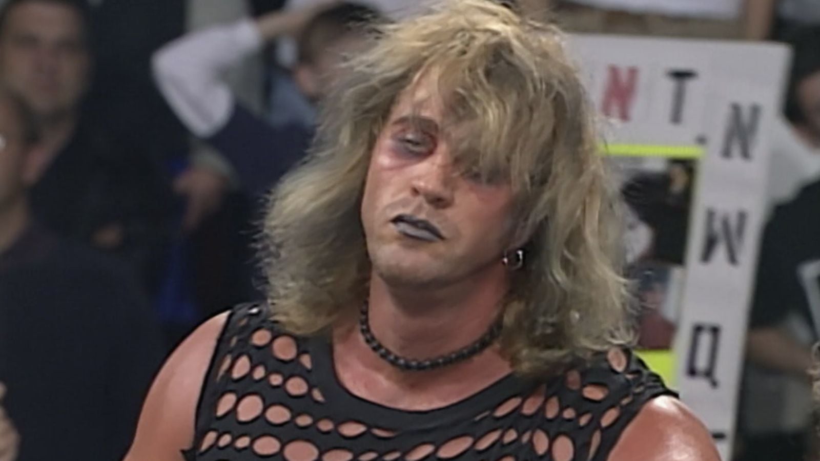 Van Hammer returned to WCW television in the late 1990s as a member of Raven's Flock, taking on a darker, brooding look.