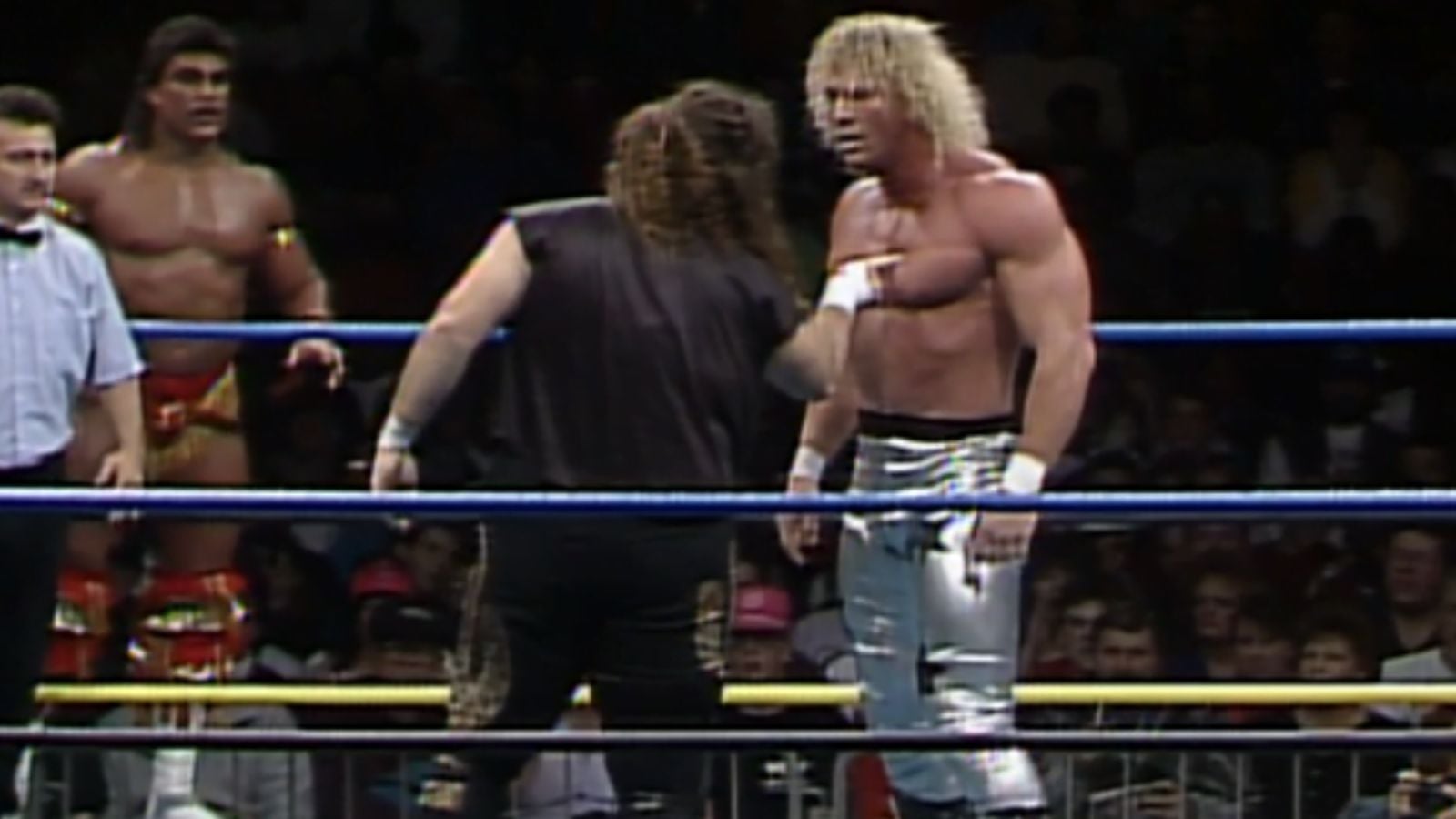 Van Hammer in mid-1990s WCW, where he enjoyed a long winning streak and mid-card exposure despite limited experience.