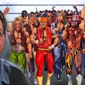 One of artist Joe Jusko's memorable works is the 1991 Royal Rumble poster, which features WWE legends Ultimate Warrior, Sgt. Slaughter, Mr. Perfect, Hulk Hogan, Road Warriors Animal and Hawk, Kerry Von Erich, Randy Savage, Earthquake, Tugboat, and Big Bossman.