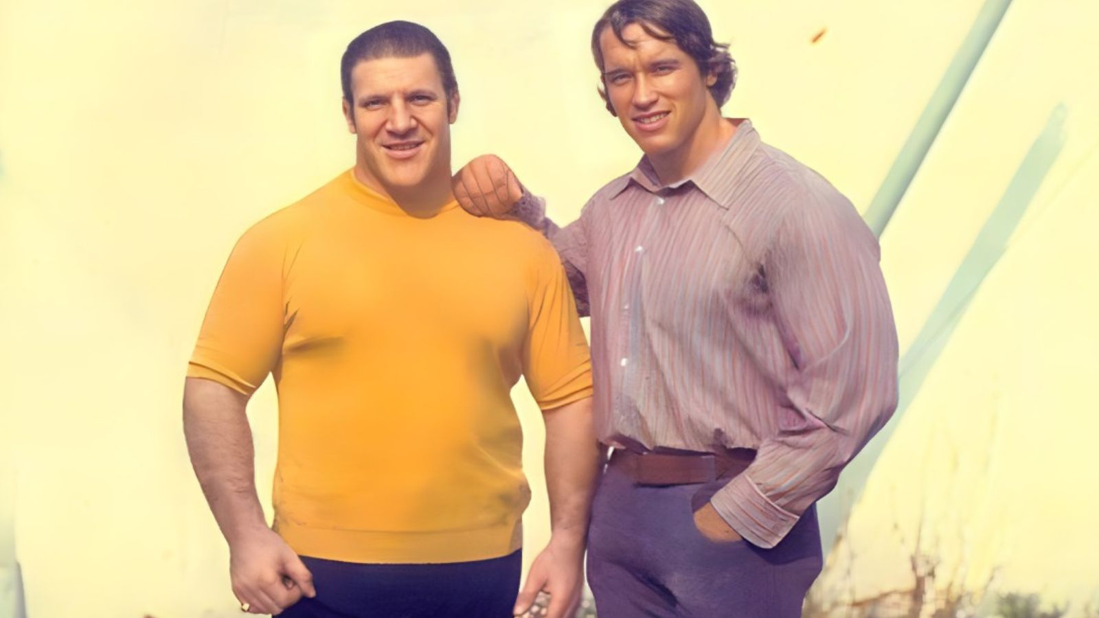 Bruno and Arnold Schwarzenegger.