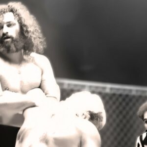 Bruiser Brody and Lex Luger during their infamous steel cage match that went wrong at the War Memorial Auditorium in Florida, January 1987.