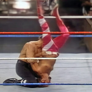The exact moment Triple H (then wrestling as Hunter Hearst Helmsley) botched his Pedigree on enhancement talent Marty Garner during the May 28, 1996 taping of WWF Superstars. Garner would suffer severe neck damage as a result of this move gone wrong.