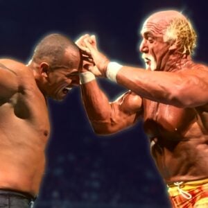Hulk Hogan and Dwayne “The Rock” Johnson collide in their rematch at No Way Out 2003—a bout filled with twists, betrayal, and echoes of wrestling’s most infamous screwjob.