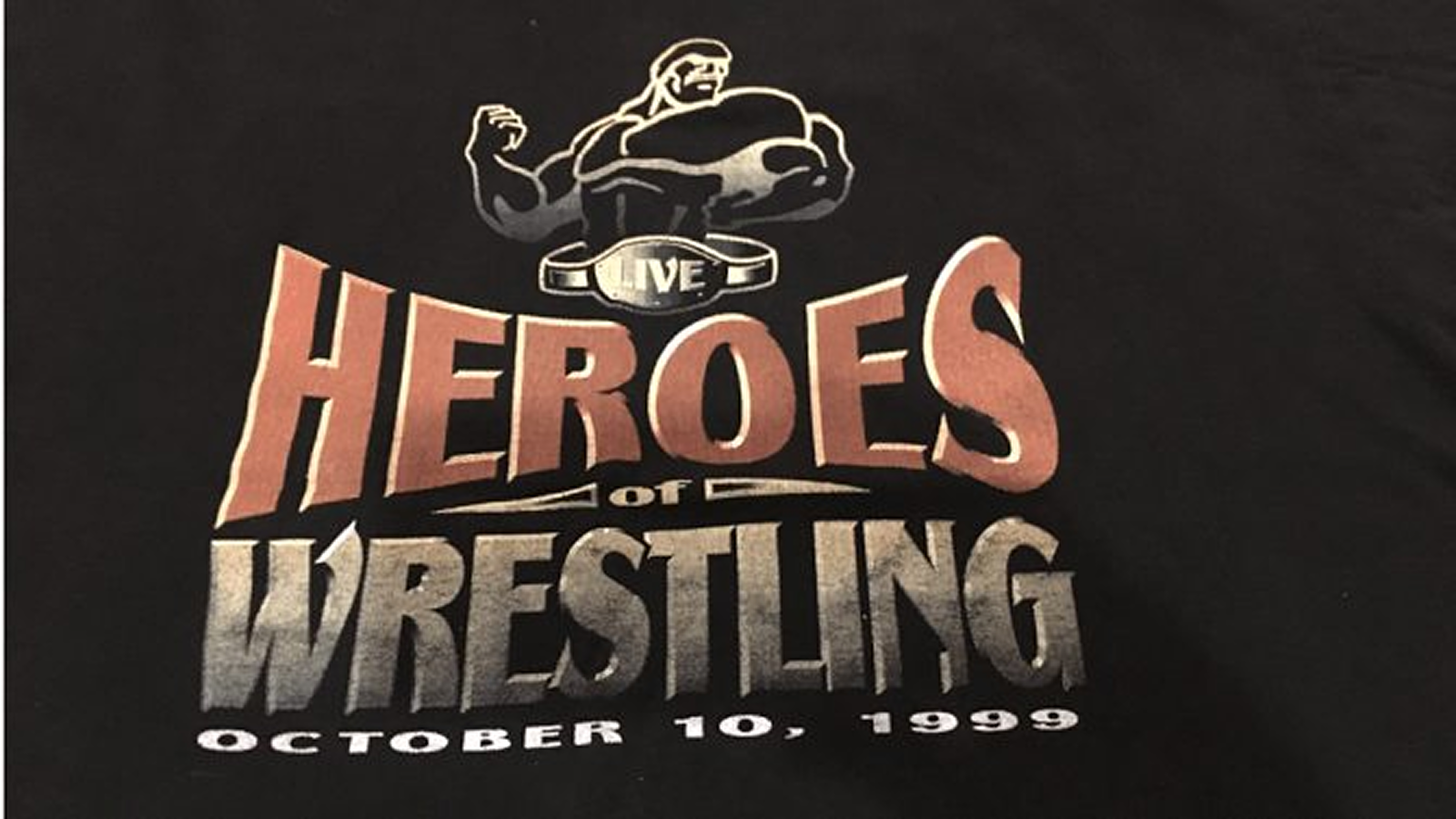 The Heroes of Wrestling 1999 official logo promoting the October 10, 1999 pay-per-view disaster that shocked the wrestling world at Casino Magic Hotel in Bay St. Louis, Mississippi. 