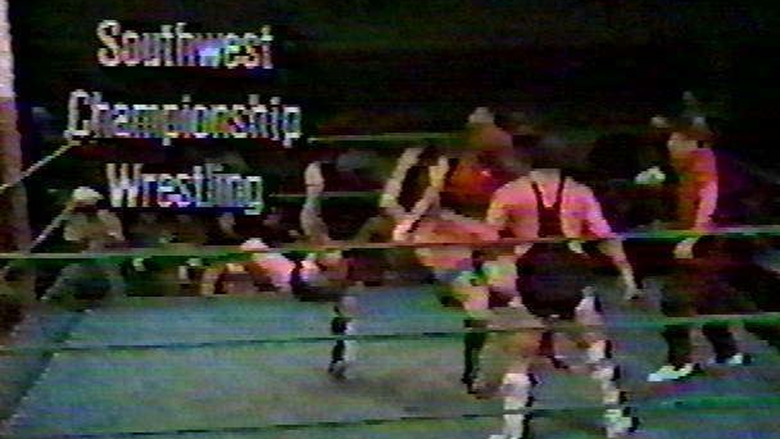An episode of Southwest Championship Wrestling in progress. SCW was owned by Joe Blanchard and based in San Antonio, Texas, from 1978 to 1985, when it was purchased by Texas All-Star Wrestling and absorbed into that company.