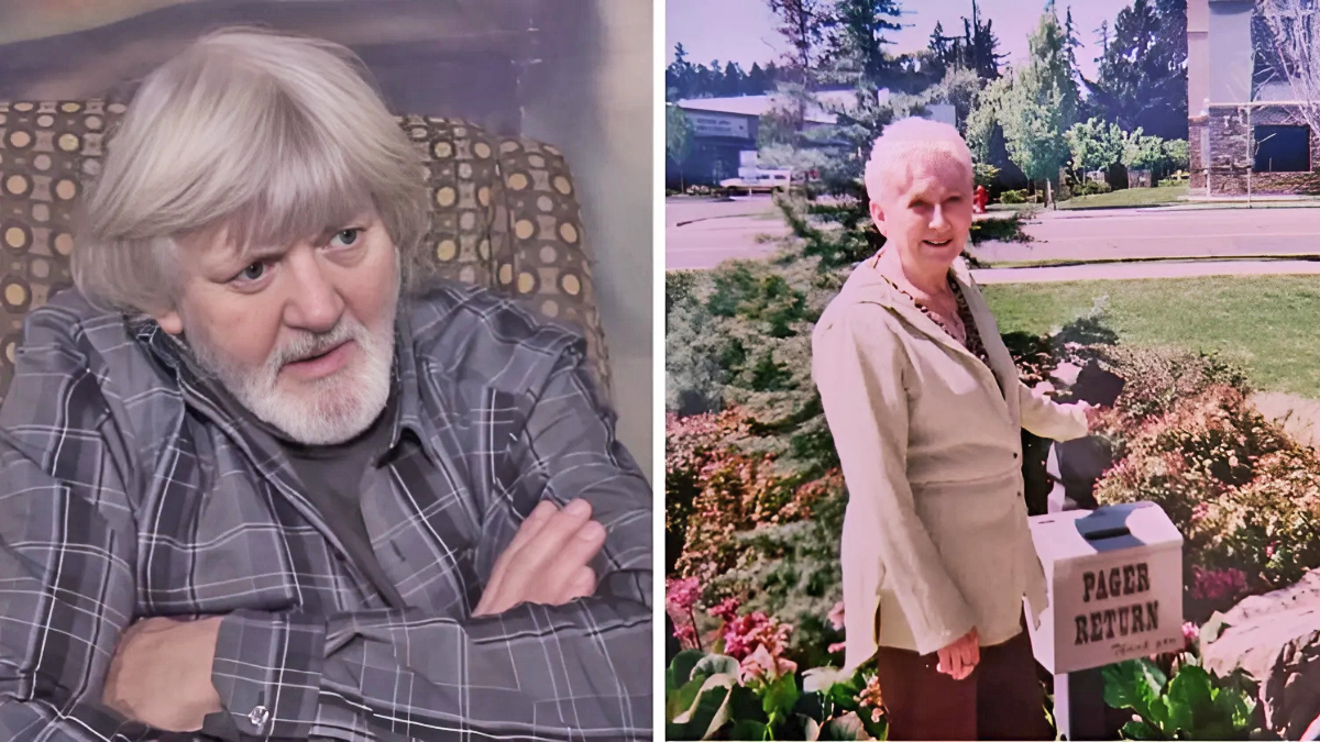 Billy Jack Haynes, pictured in a recent interview, alongside an image of his wife, Janette Becraft. In early 2024, the former WWF wrestler was arrested for the second-degree murder of Becraft following a February 8 shooting and a two-hour police standoff at their Portland, Oregon, home. 