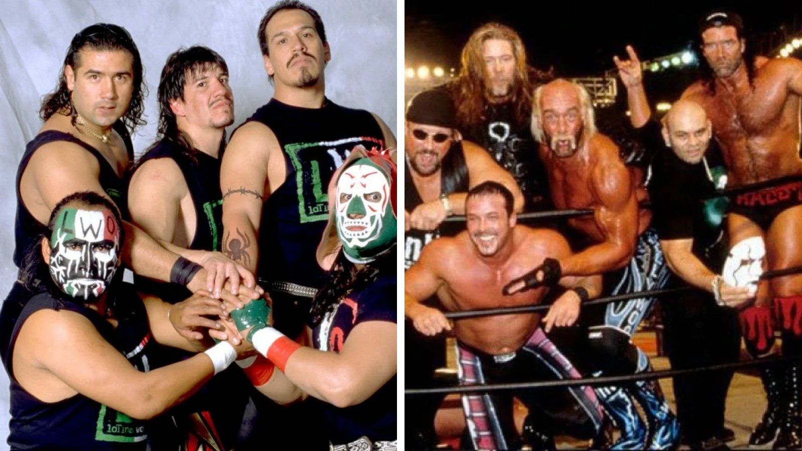 The LWO and nWo factions in WCW never collided in major storylines despite their opposing ideologies. The nWo remained in main event booking while the LWO stayed confined to Latino-focused programming without character expansion. 