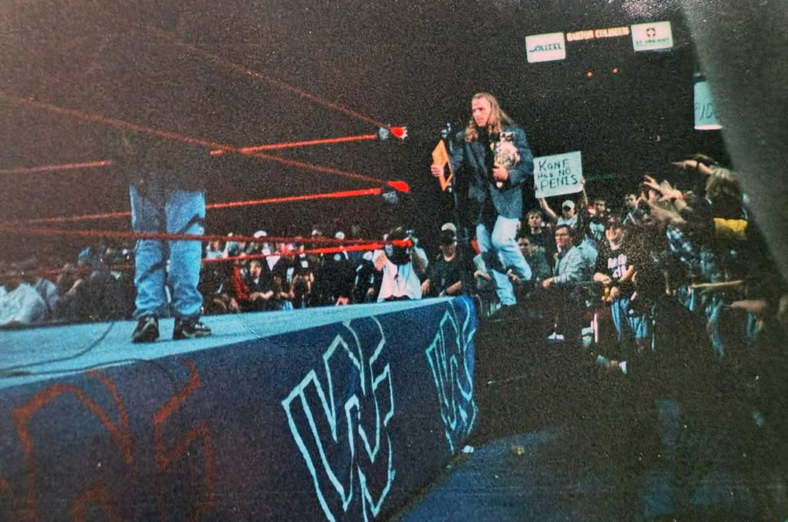 Taken from the front row at ringside, wrestling fan Mike Meeks captured Shawn Michaels entering the ring at Barton Coliseum in Little Rock, Arkansas, on December 15, 1997, just before the chaos of the infamous WWE house show riot erupted. Photo courtesy of Mike Meeks. Not to be shared without explicit approval.