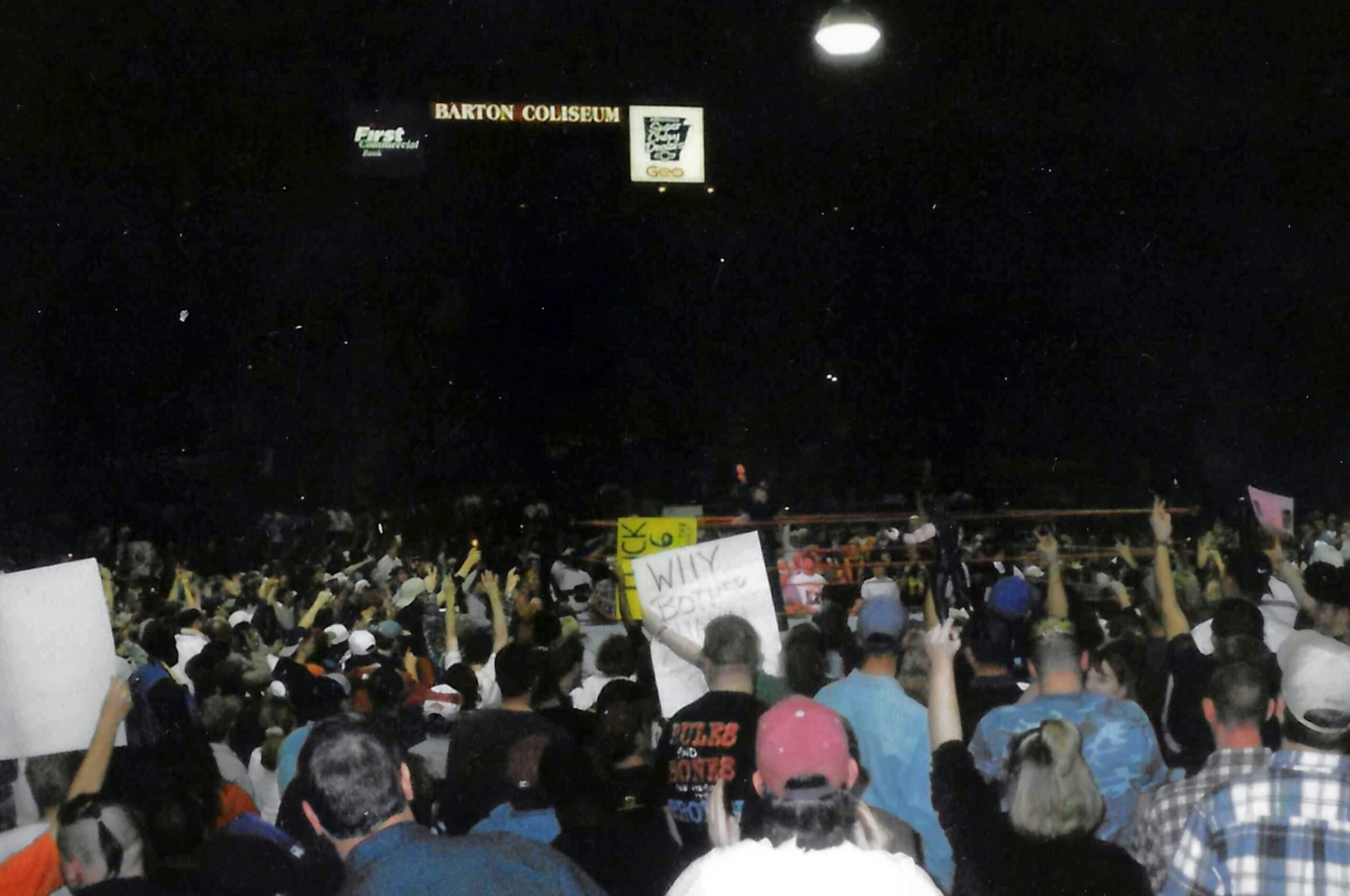 The Undertaker prepares for casket match against The Rock before 1997 WWE Little Rock riot at Barton Coliseum