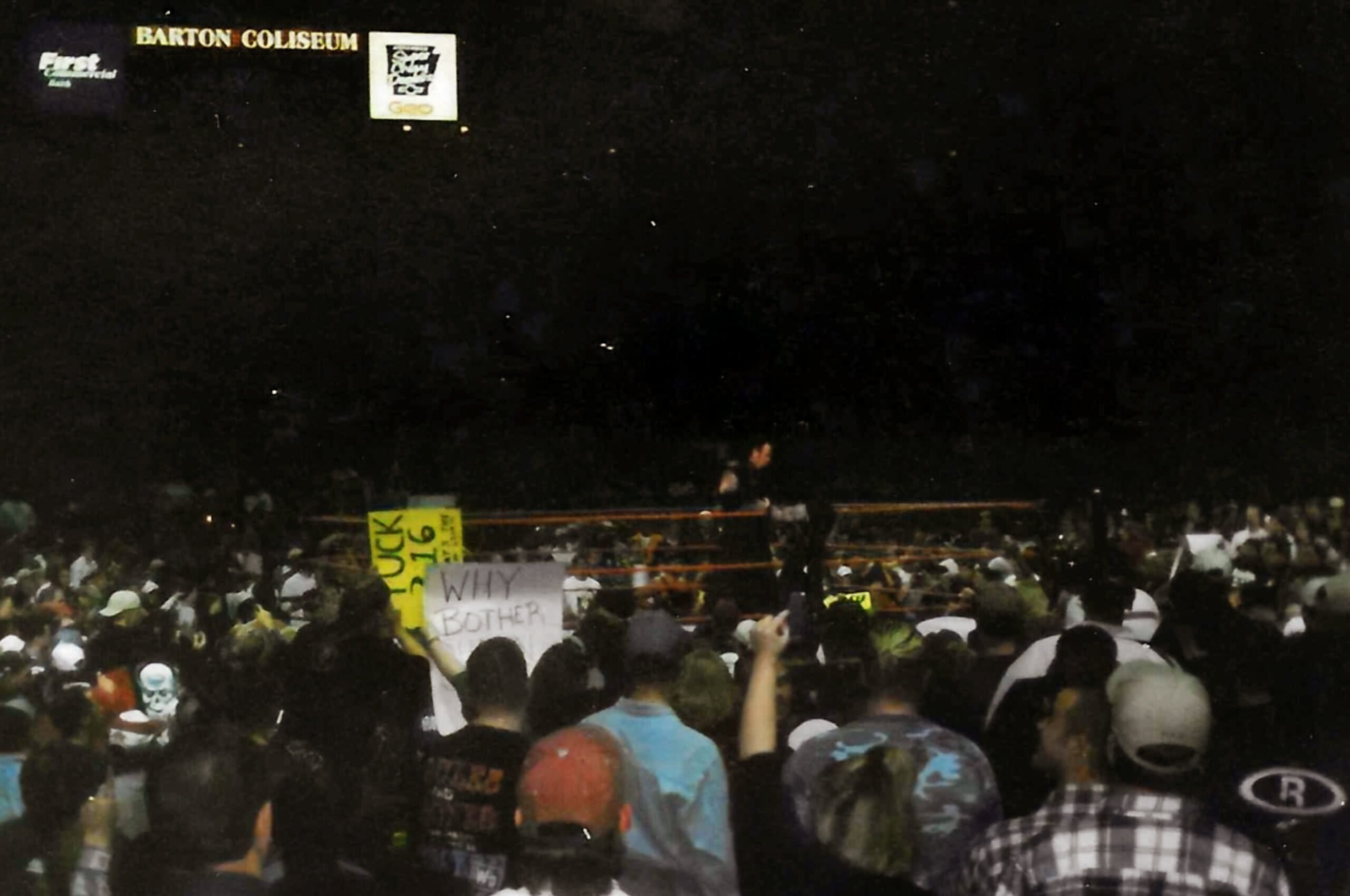 The Undertaker prepares for casket match against The Rock before 1997 WWE Little Rock riot at Barton Coliseum