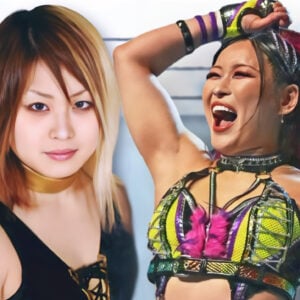 Io Shirai's journey from promising Stardom prospect (left, early career) to WWE's decorated IYO SKY (right, modern era). Between these two eras lies the 2012 Narita Airport incident that nearly ended her career.
