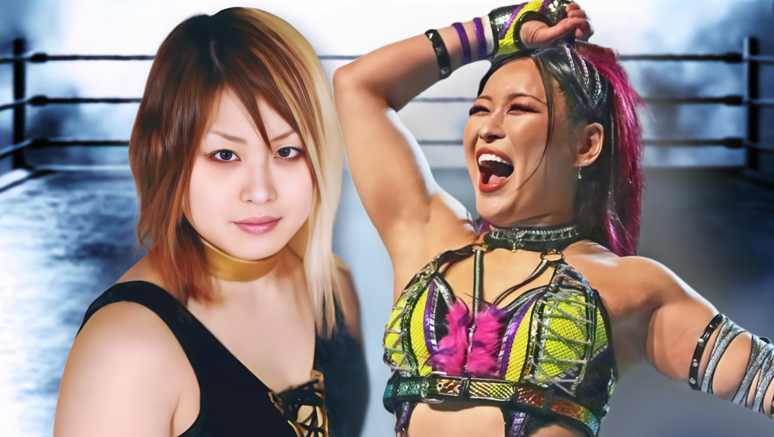 Io Shirai's journey from promising Stardom prospect (left, early career) to WWE's decorated IYO SKY (right, modern era). Between these two eras lies the 2012 Narita Airport incident that nearly ended her career.
