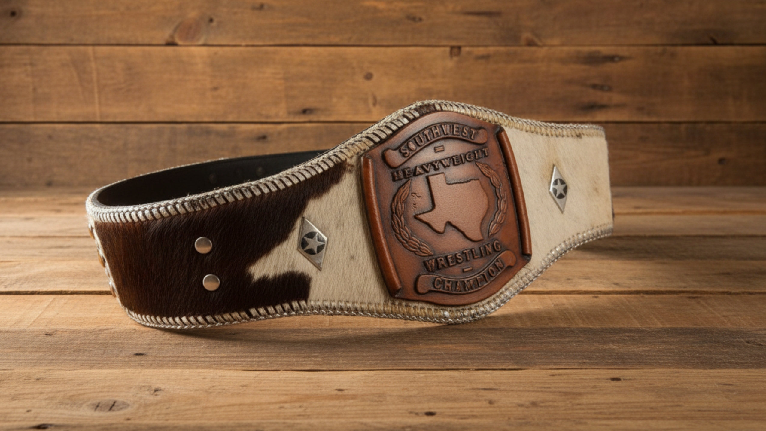 The Southwest Wrestling Heavyweight Championship: A symbol of Texas wrestling excellence. This one-of-a-kind belt, crafted from premium cowhide leather with ornate metalwork, represented the pinnacle of championship glory in the Southwest Territory. 