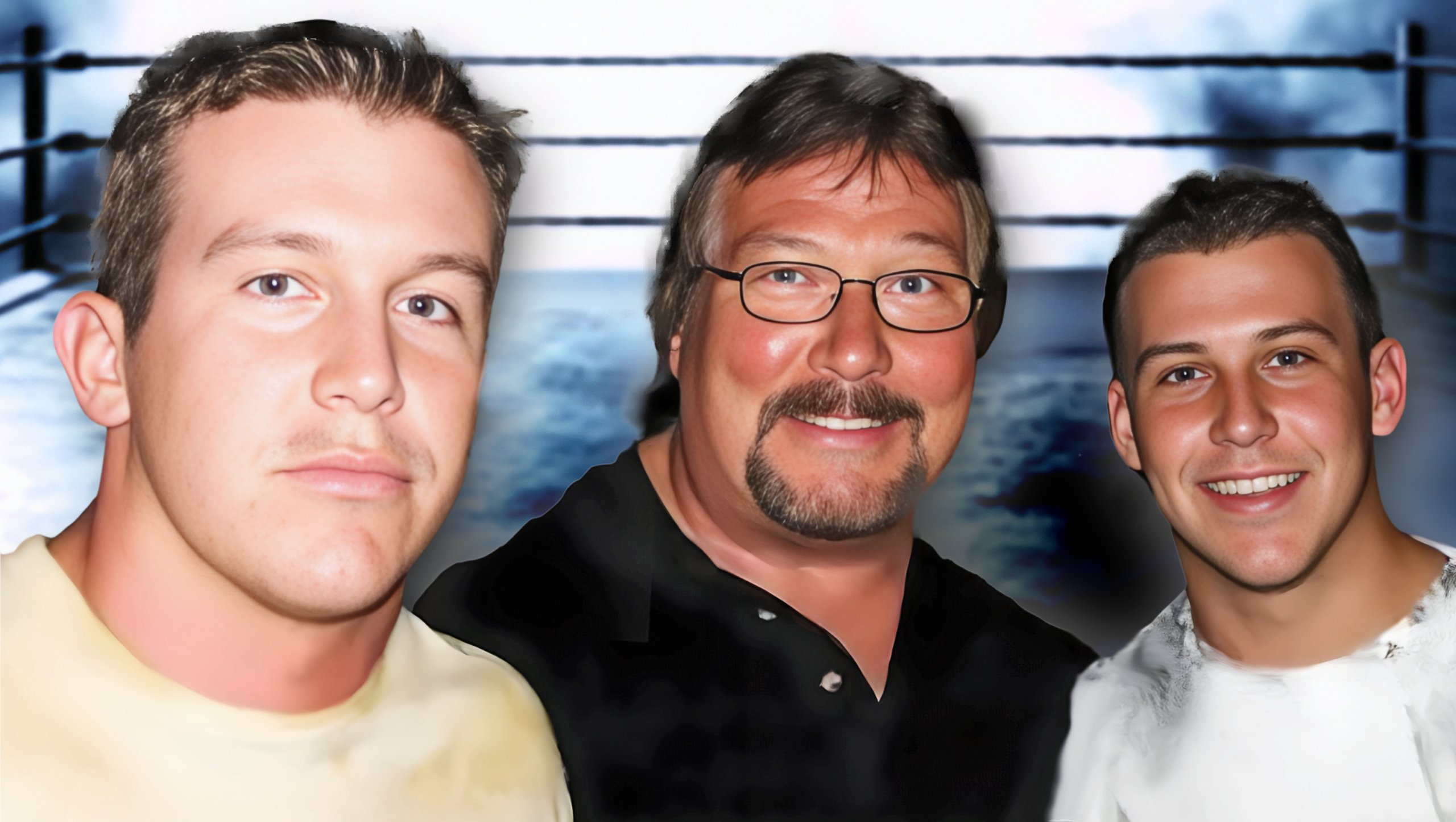 Ted DiBiase Jr. (left), "Million Dollar Man" Ted DiBiase Sr. (center), and Brett DiBiase (right). The DiBiase family's wrestling legacy, once defined by championship belts and WWE Hall of Fame honors, now intersects with a $77 million Mississippi welfare fraud scandal involving federal charges, civil litigation, and a defamation lawsuit. 