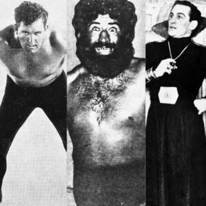Before cameras rolled, these 25 heels wrote pro wrestling’s villain blueprint. Most fans have never heard their names. Until now. Artwork by Pro Wrestling Stories.