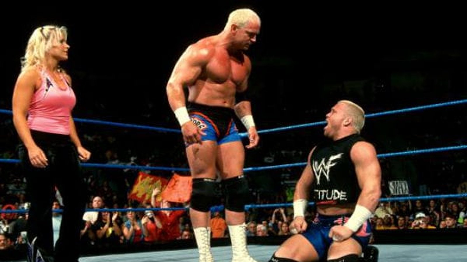 Molly Holly (real name Nora Greenwald) joined the WWE’s Holly Cousins faction in late 2000, alongside Crash Holly and Bob 