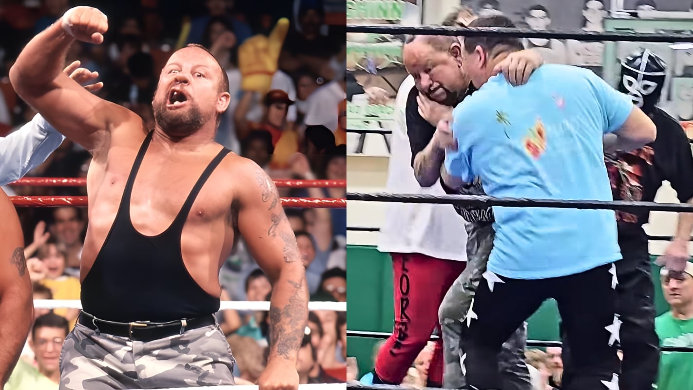 WWE Hall of Famer Bushwhacker Luke, seen here during his WWF heyday as one-half of The Bushwhackers and again on April 4, 2026, at Big Time Wrestling’s Rumble in the Dome 2 in Kenova, West Virginia. At 79 years and 108 days old, Luke added another remarkable chapter to a career that has now stretched across seven different decades. 