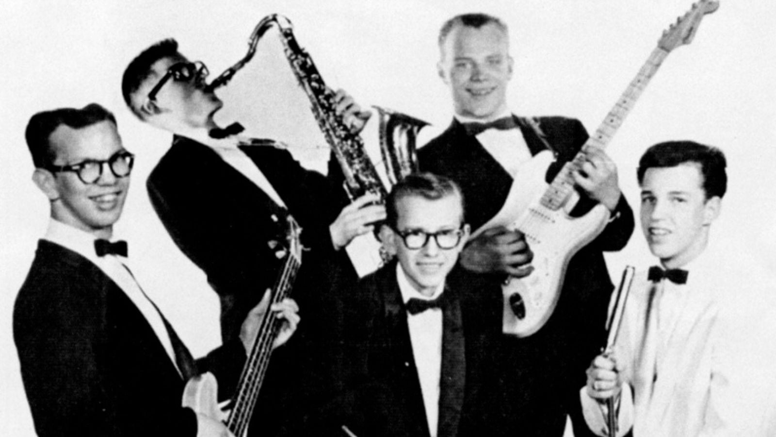 Mean Gene Okerlund far right with his band Gene Carroll and The Shades