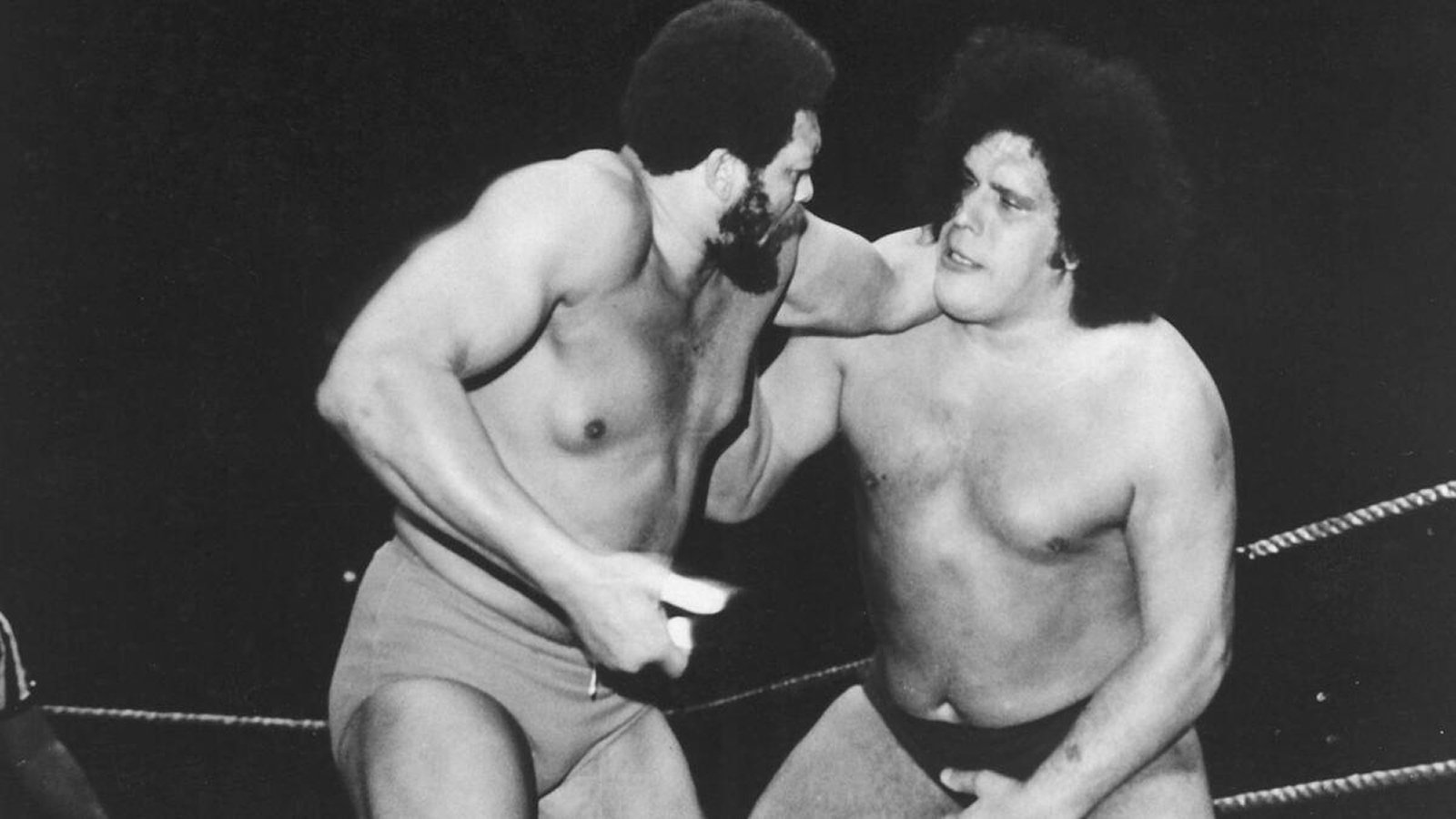 Ernie "The Big Cat" Ladd (6'9", 320 lbs) faces Andre the Giant in a "Battle of the Giants" at Madison Square Garden on April 26, 1976. The former NFL star's bravado clashed with Andre's mystique in a bout that ended in double disqualification, drawing major interest across the WWWF circuit. 