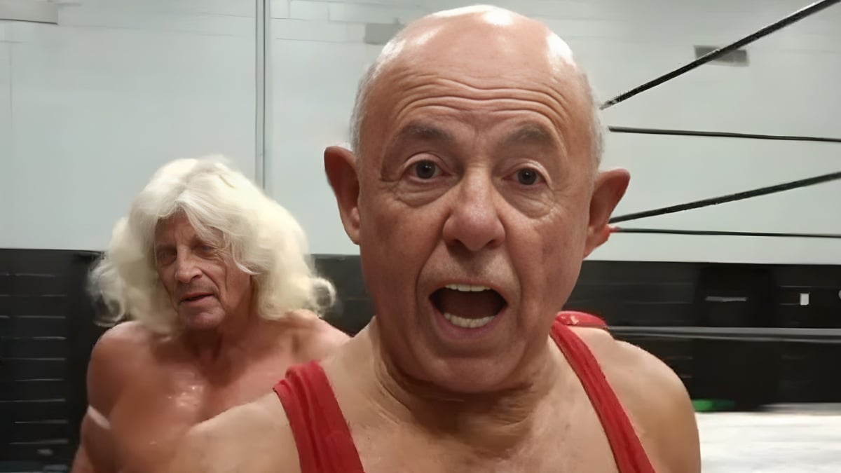 Action Mike Jackson alongside tag partner Chic Donavan after a 2023 match - two veterans who prove that dedication to pro wrestling has no expiration date. 