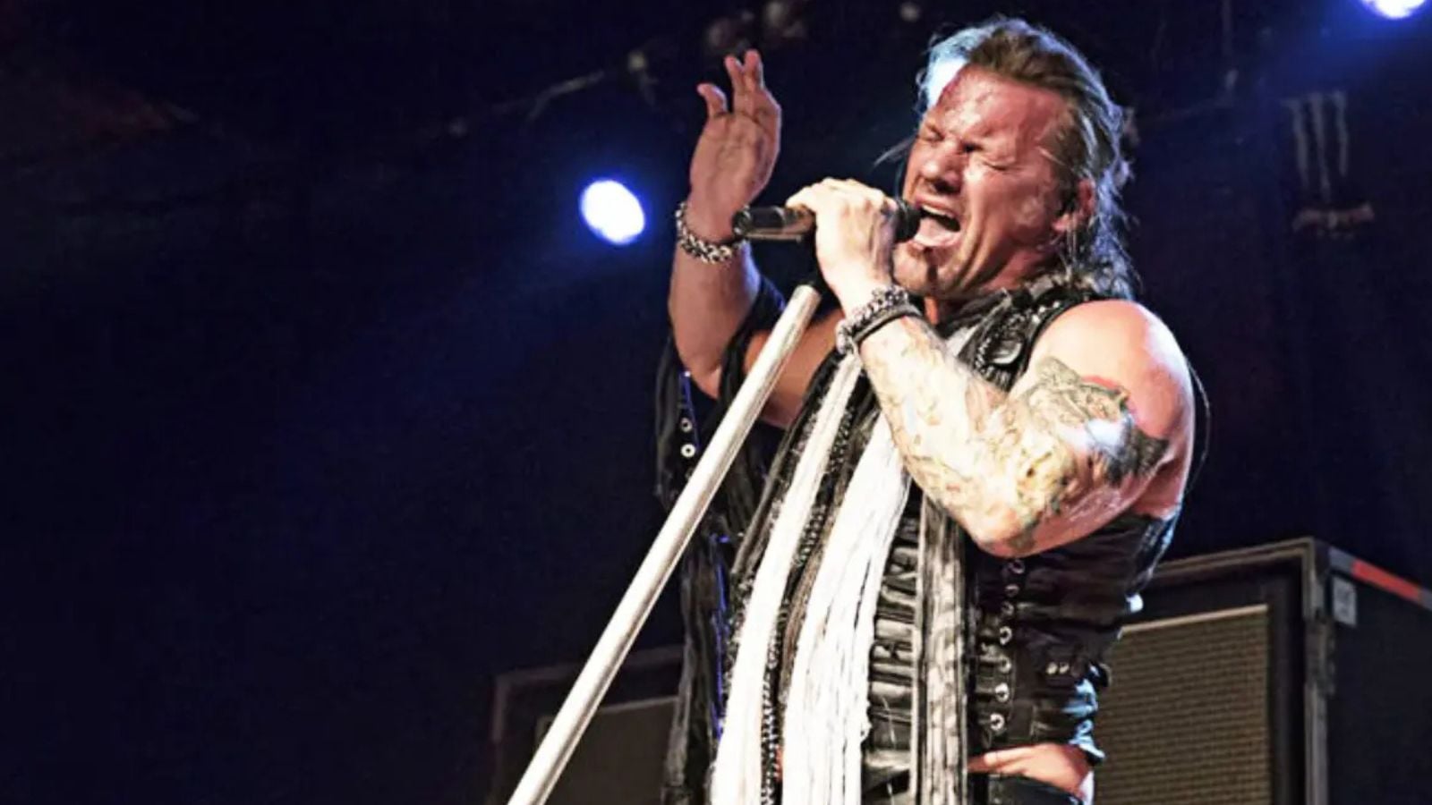 Chris Jericho performing with his band Fozzy who played to 81035 fans at AEW All In at Wembley Stadium in London August 27 2023