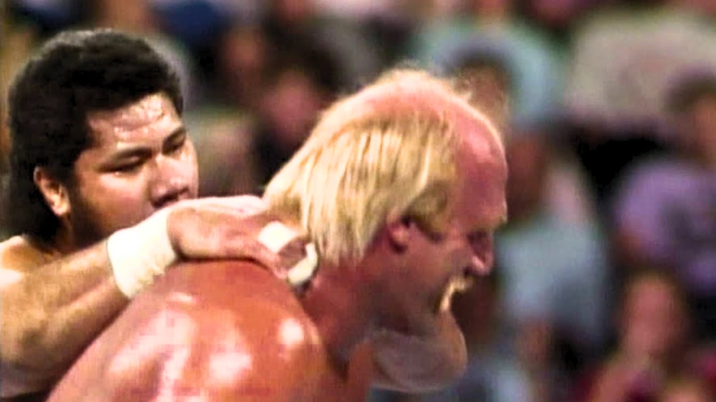 Sources state that Hulk Hogan, Vince McMahon, and Pat Patterson entered the shower area to calm Haku and end his grip on Brutus "The Barber" Beefcake, underlining how serious the WWF locker room confrontation had become. 