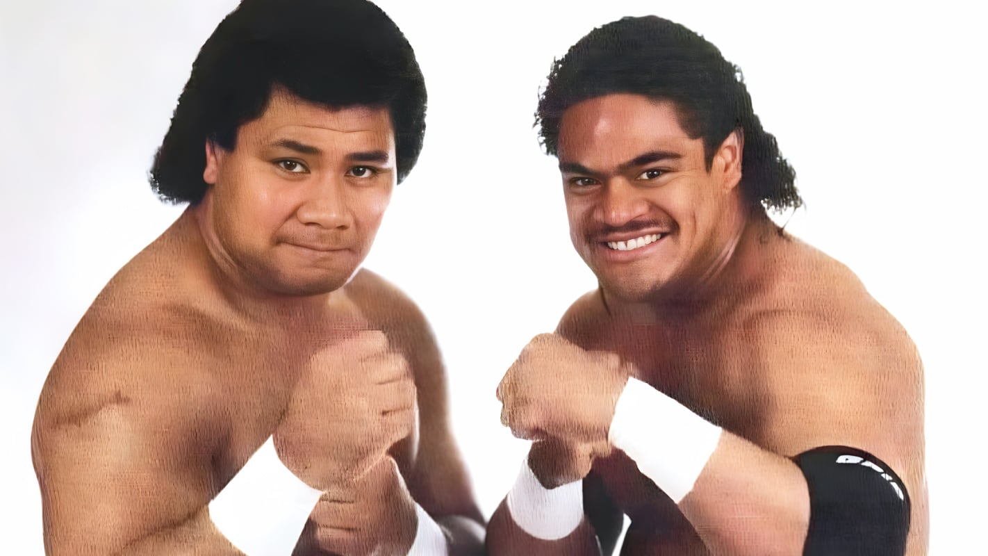 Haku and Tama, wrestling as The Islanders, met Brutus 