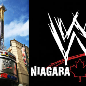 The WWE Niagara Falls complex on Clifton Hill ran from 2002 to 2011, anchored by The Pile Driver - a 220-foot drop tower and the only WWE-branded thrill ride ever built.