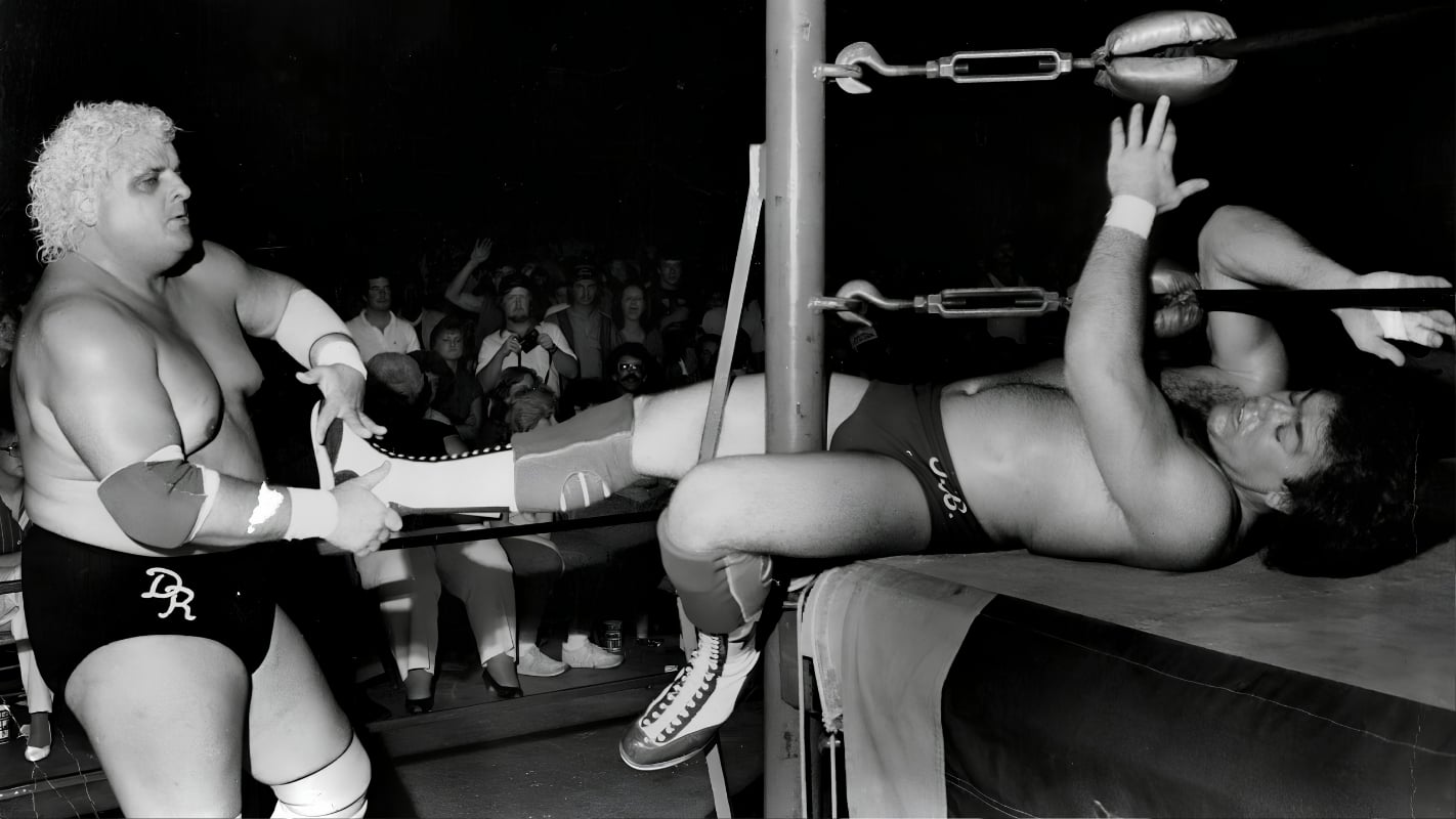 The Lost 1985 NWA House Show Fans Never Forgot Dusty Rhodes and Tully Blanchard during one of their many heated NWA battles, a rivalry that reached the Philadelphia Civic Center on July 20, 1985, when Rhodes defended the NWA Television Championship against Blanchard in a Texas bullrope match.