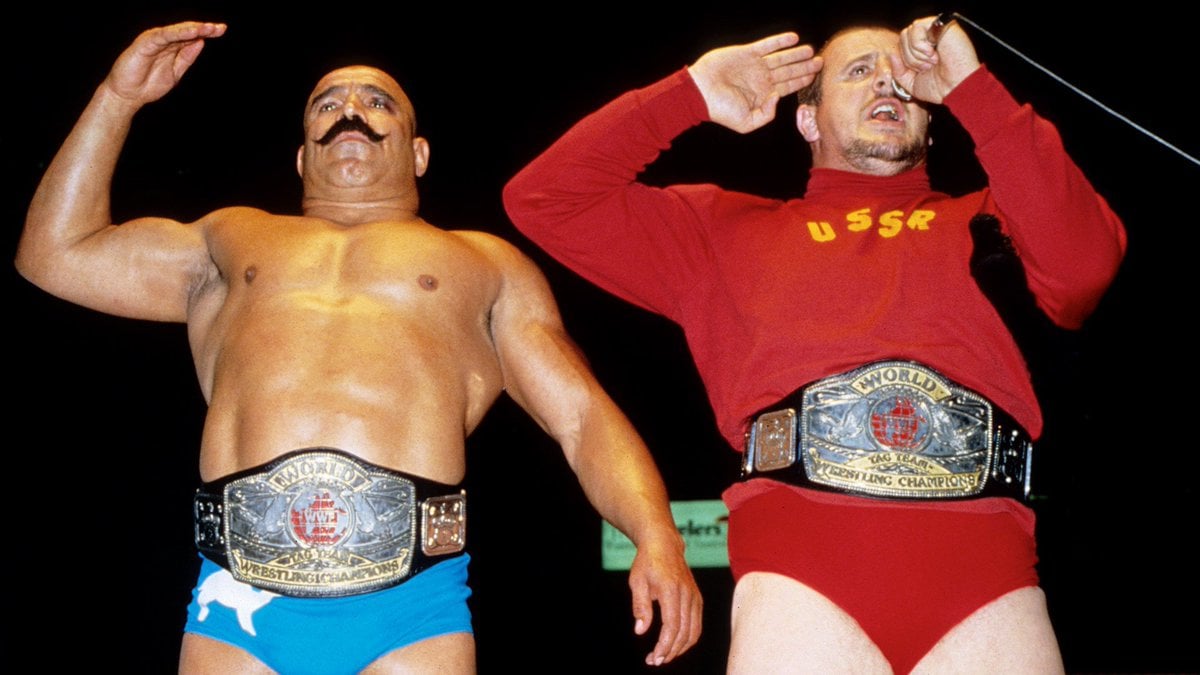 The Iron Sheik and Nikolai Volkoff were one of the most heat-drawing villain tag teams in WWF history, with an act that incited crowds at arenas including Madison Square Garden. 