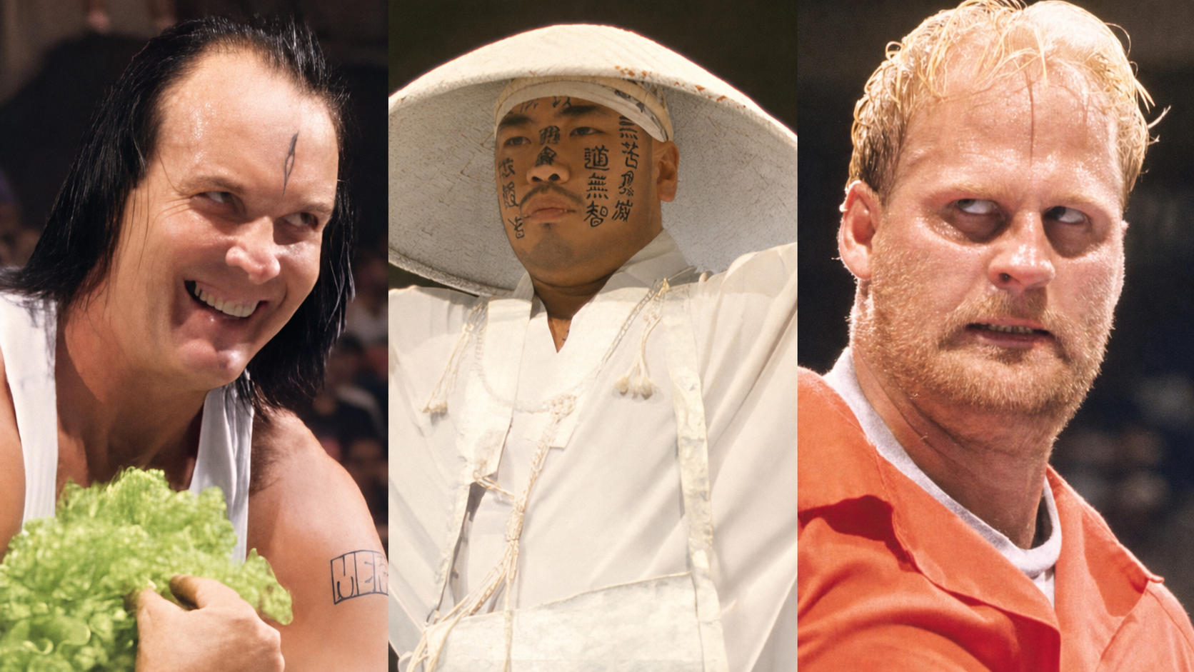 Dan Spivey as Waylon Mercy, Jinsei Shinzaki as Hakushi, and Kevin Wacholz as Nailz, three of the 15 underrated 1990s WWF heels that deserve more love.