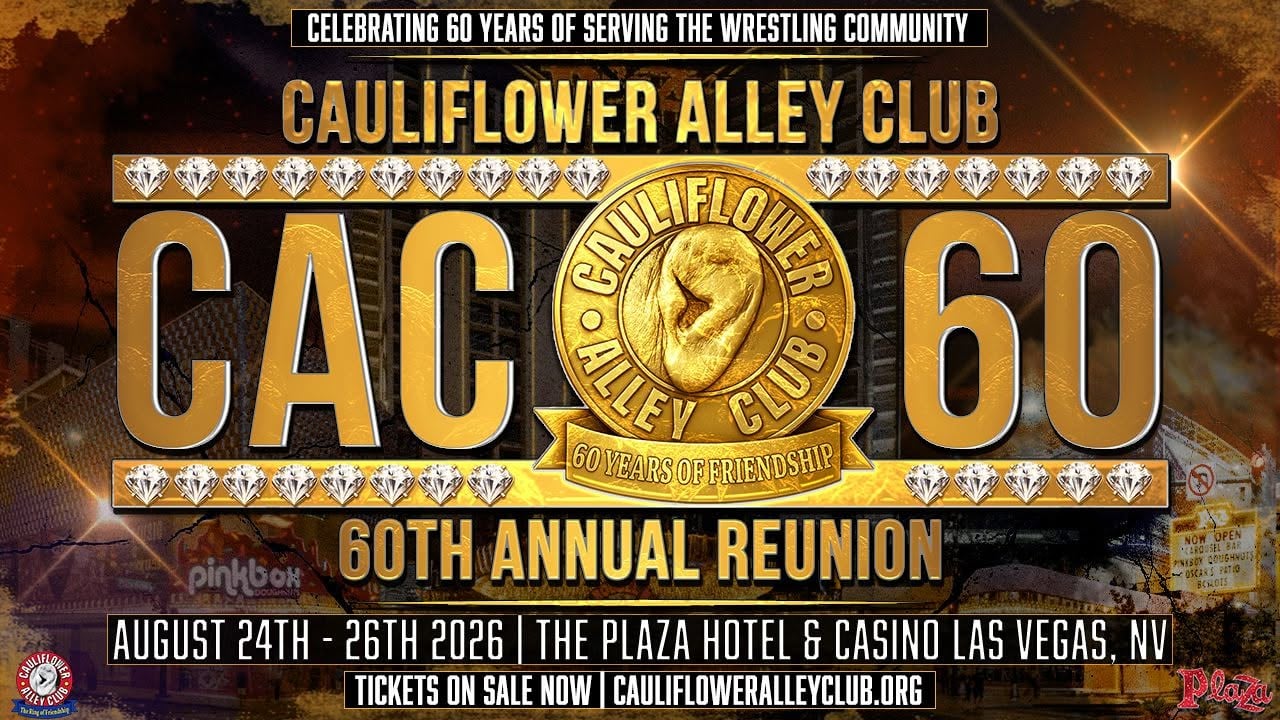 The Cauliflower Alley Club holds its 60th Annual Reunion August 24-26, 2026, at the Plaza Hotel and Casino in Las Vegas, Nevada. 