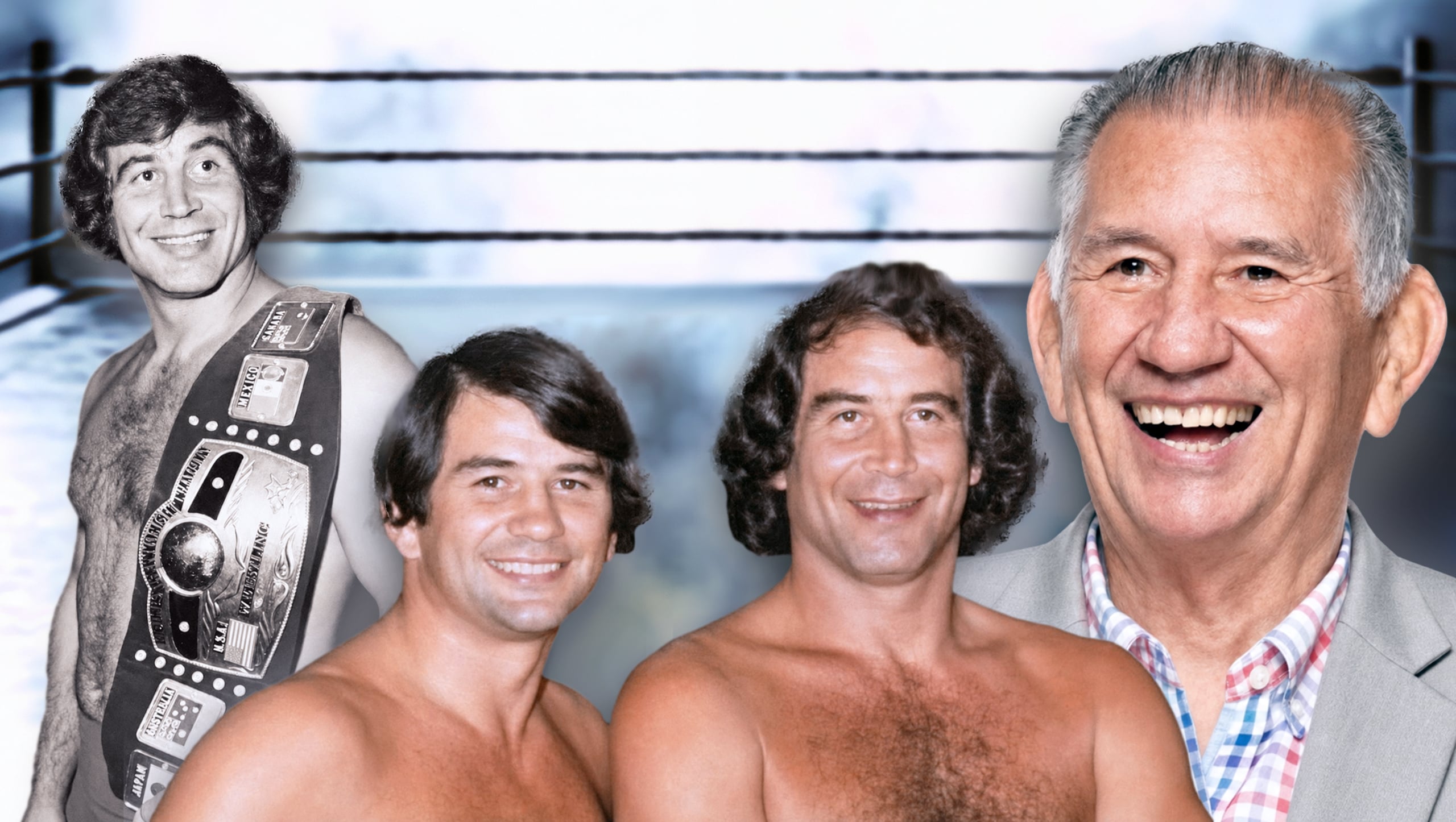 Jack Brisco (left) as NWA World Heavyweight Champion in the 1970s, Jack and Gerald Brisco together during their celebrated run as one of professional wrestling's most decorated tag teams, and Gerald Brisco in recent years. From a Trail of Tears family in Oklahoma to championship gold, the halls of WWE, and a legacy that spans more than six decades - this is Gerald Brisco's story.