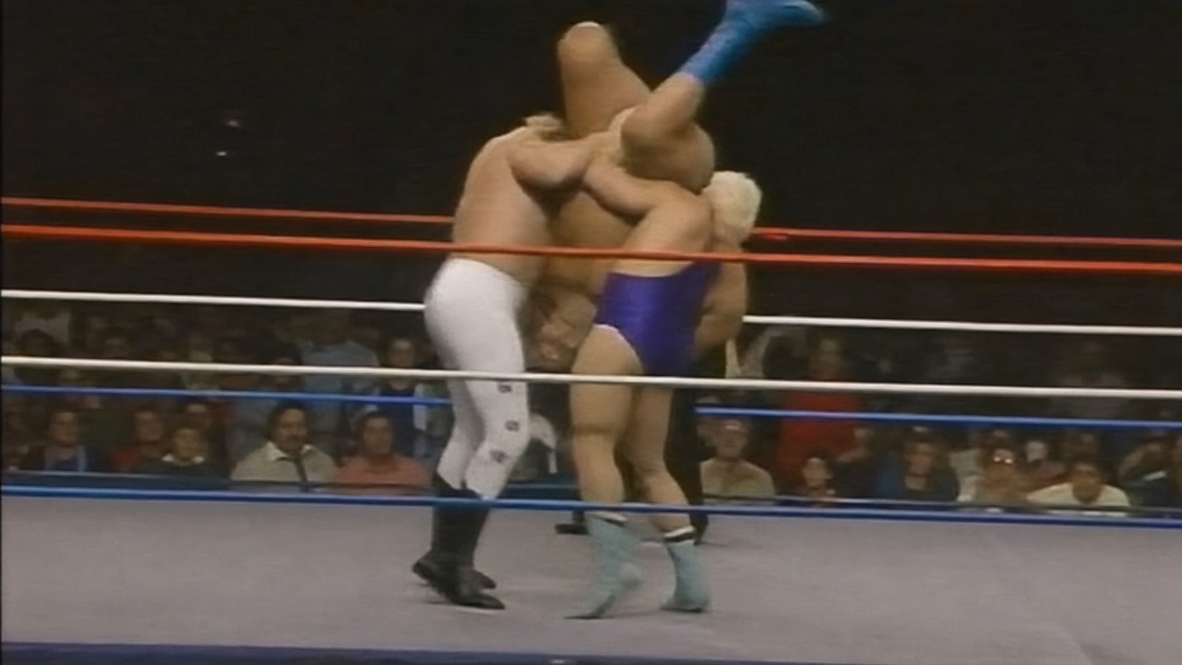 30 Times Andre the Giant Was Bodyslammed Ken Patera and Big John Studd execute a televised double bodyslam on Andre the Giant in Poughkeepsie, New York, on November 13, 1984, before cutting Andre's hair in a nationally seen humiliation angle.