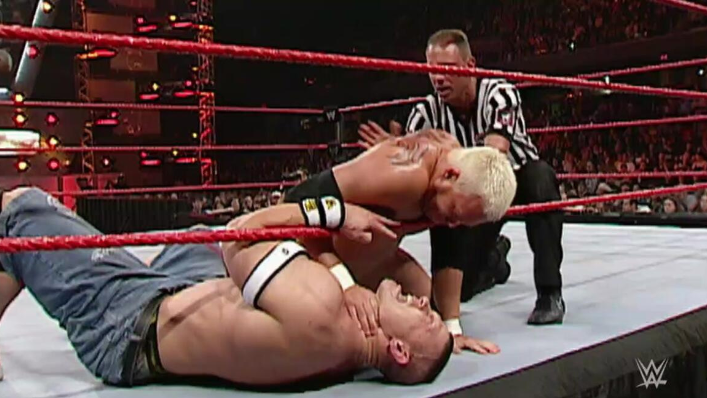John Cena's Real Fight: 8 Injuries That Almost Ended Him John Cena hip tossing Mr. Kennedy moments before tearing his pectoral muscle on Raw