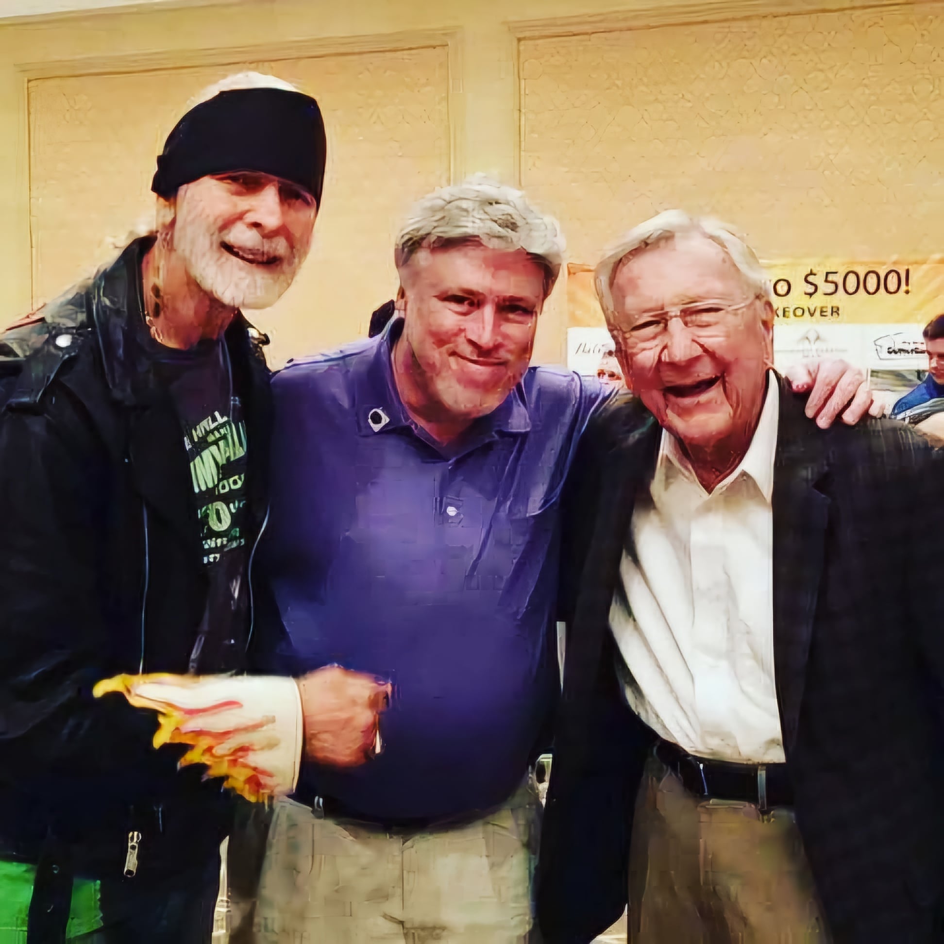 Mike Mooneyham with Jimmy Valiant and Lance Russell, two wrestling figures honored among the friends remembered in Mooneyham's book Final Bell.
